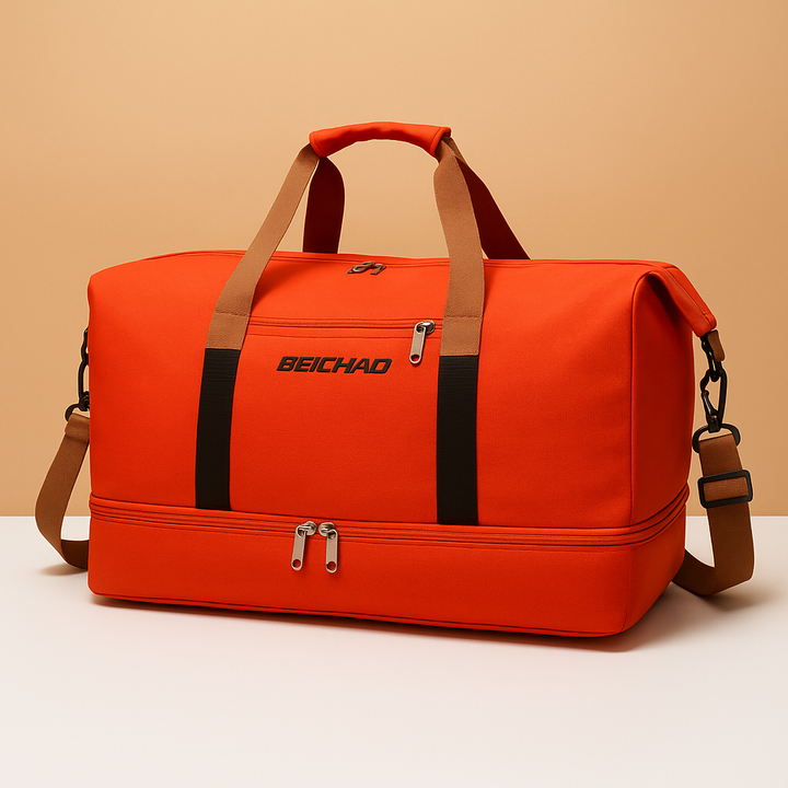 Water-resistant commuter duffle bag with shoe compartment for women | Isla