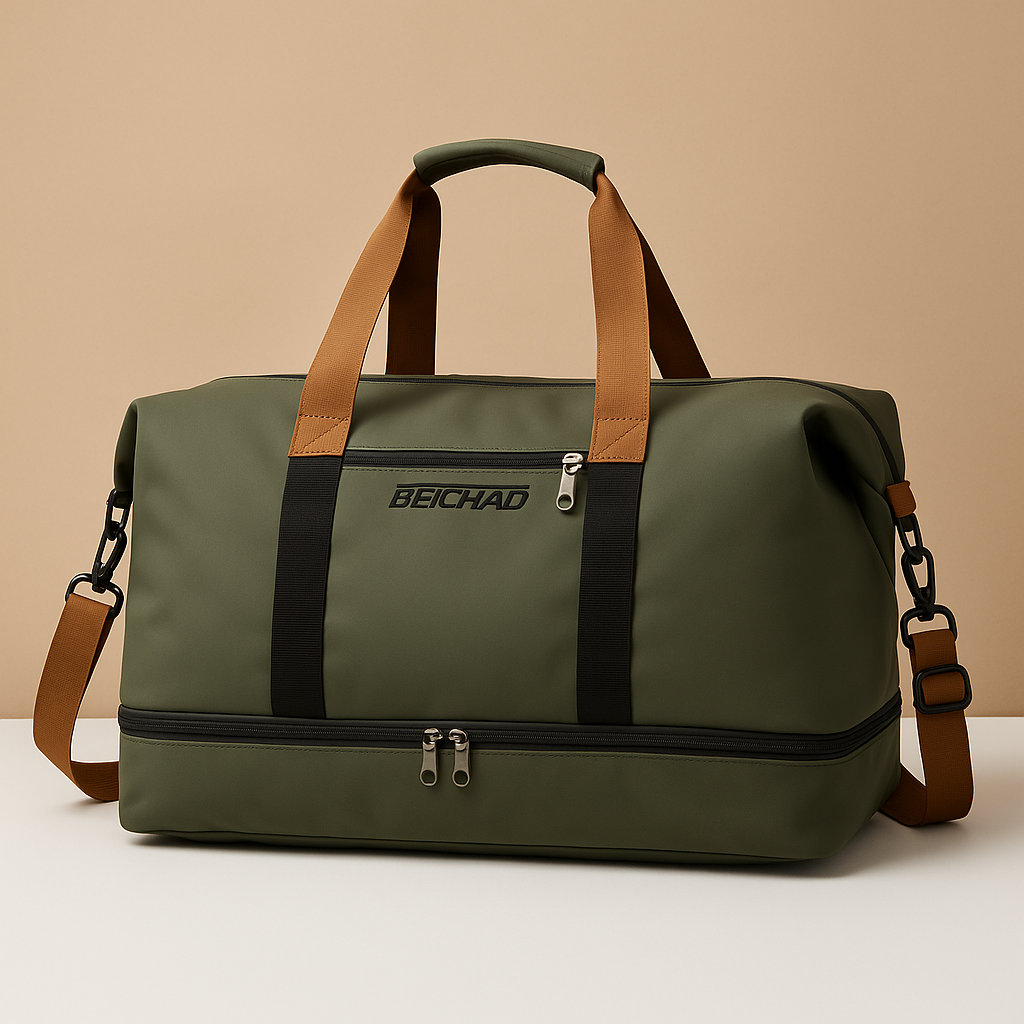 Water-resistant commuter duffle bag with shoe compartment for women | Isla