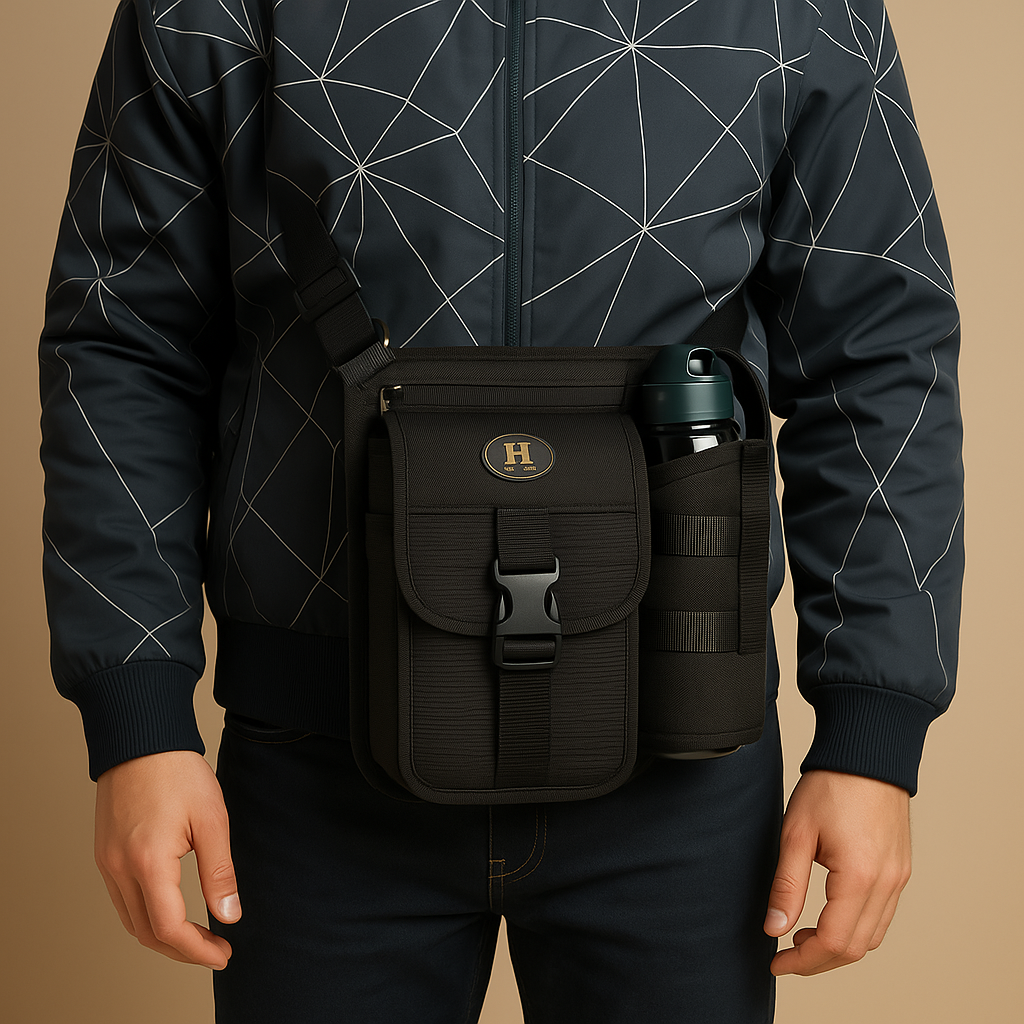 Compact crossbody water bottle carrier bag | Mason