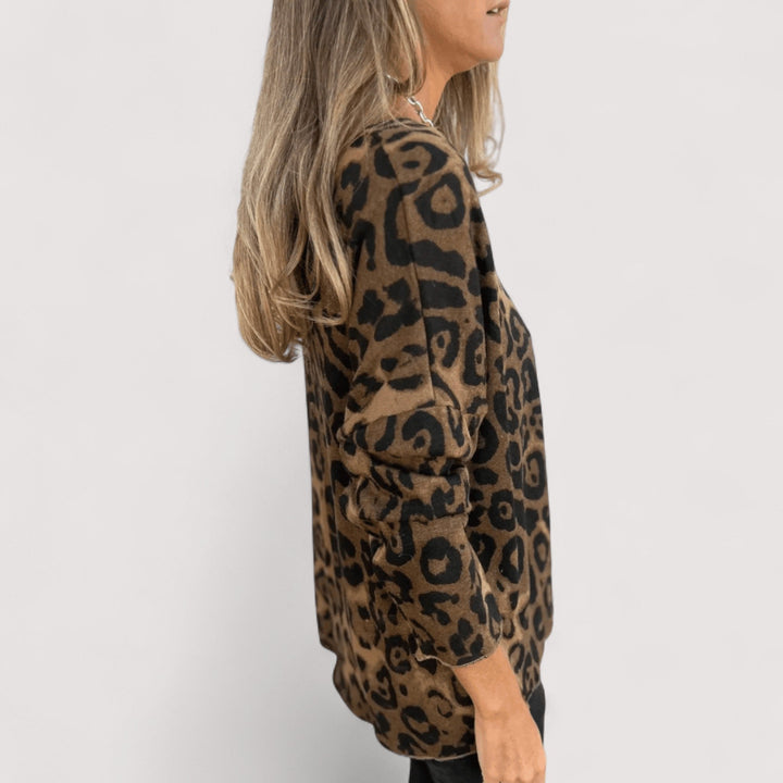 Zlata – Ležérní dámské tričko s leopardím vzorem