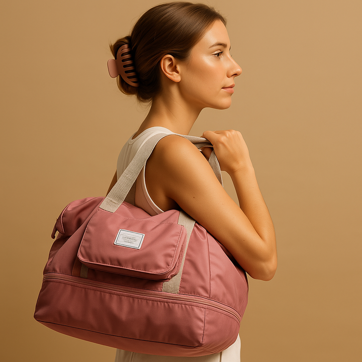 Expandable foldable travel bag with wide opening | Hazel