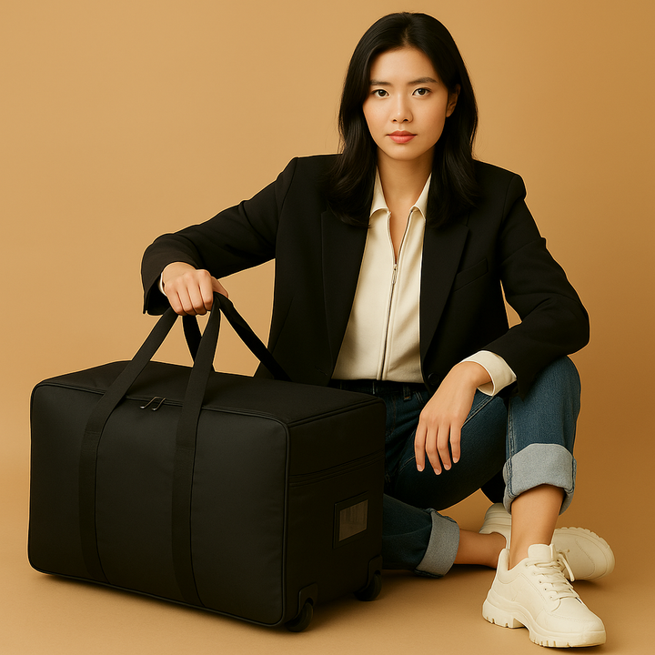 Expandable travel duffel bag with wheels | Harper