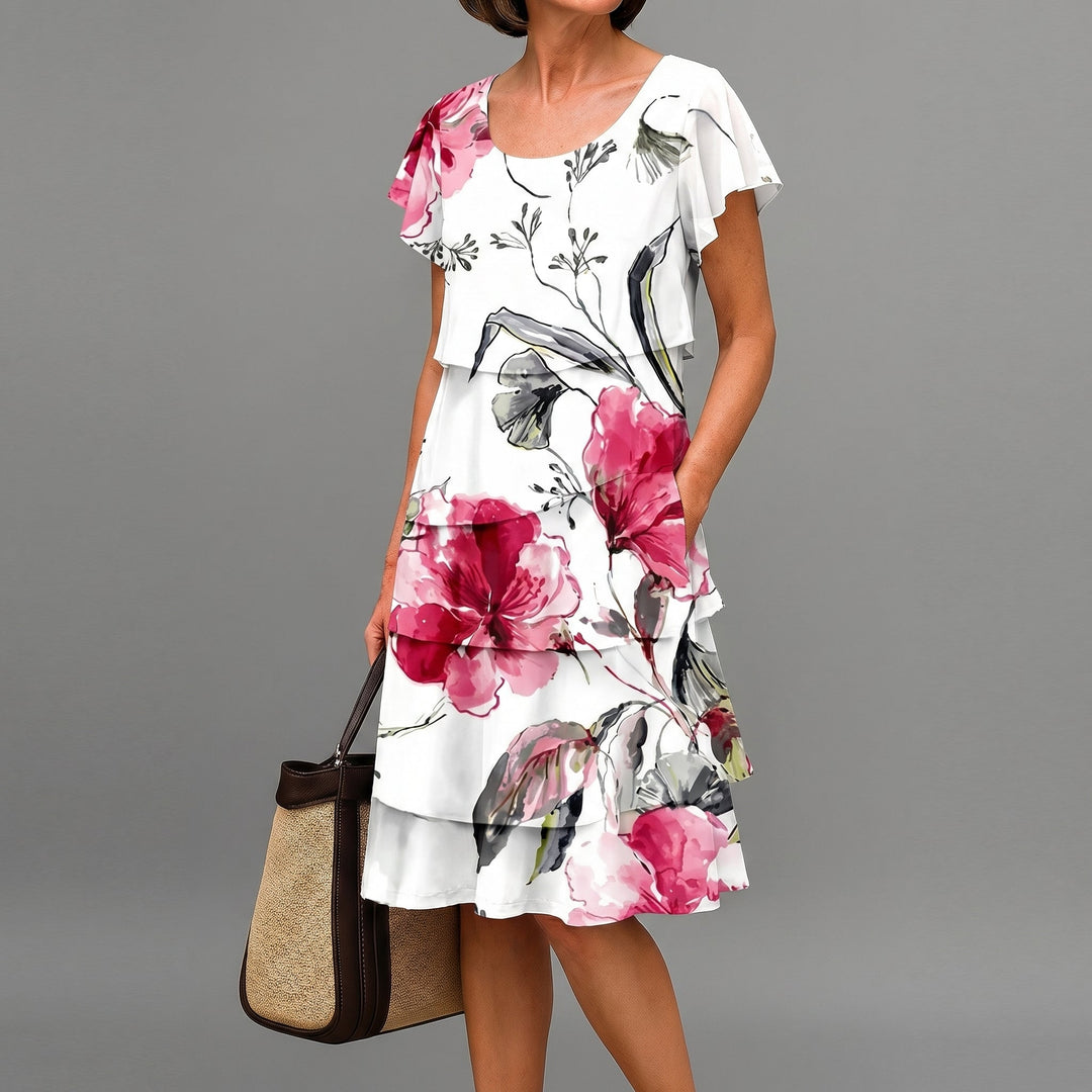 Cynthia | Elegant Comfort Ruffle Dress