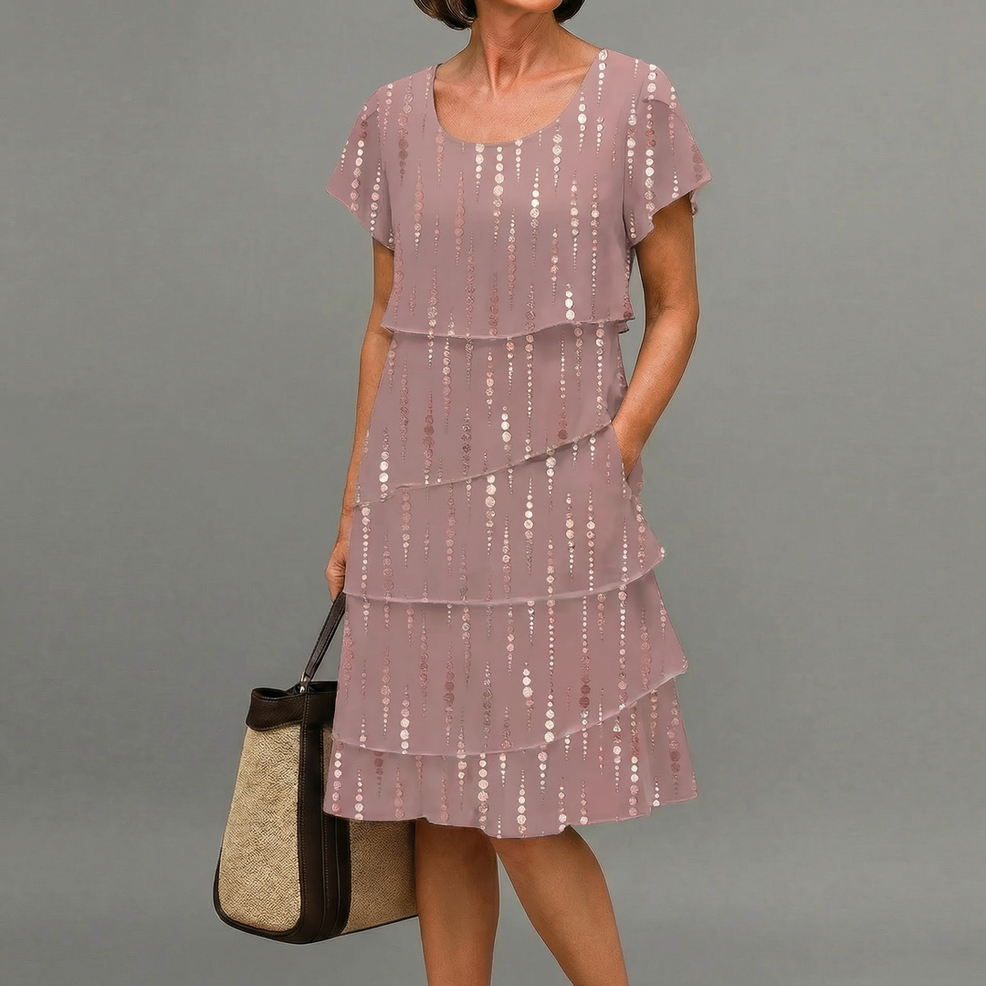 Victoria | Elegant Comfort Ruffle Dress