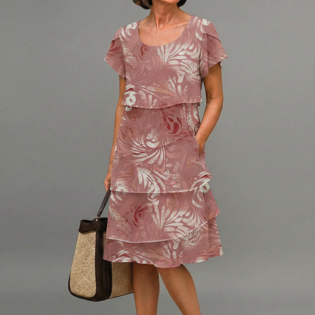 Deborah | Elegant Comfort Ruffle Dress