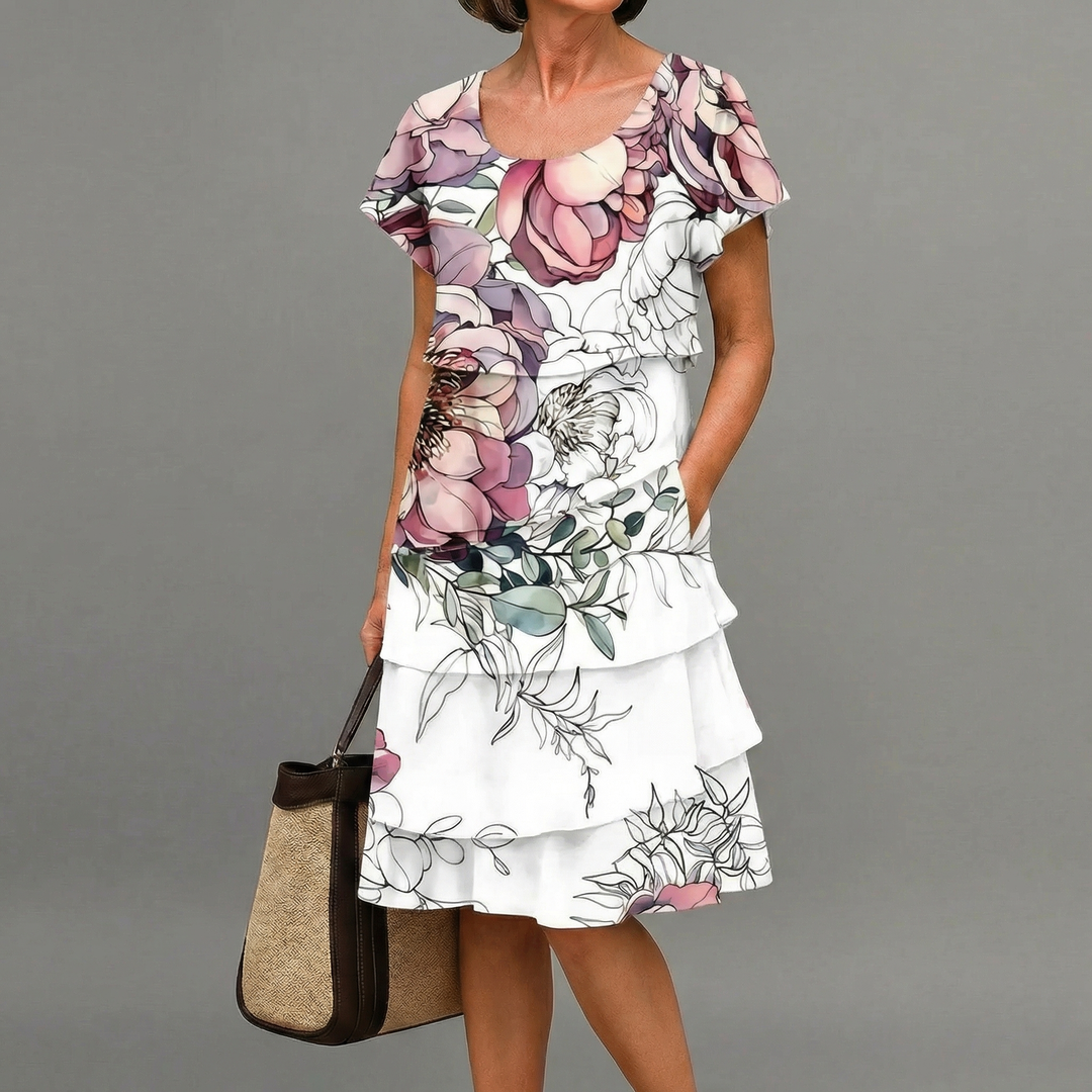 Diana | Elegant Comfort Ruffle Dress