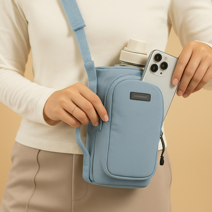 Insulated bottle carrier crossbody bag | Isla