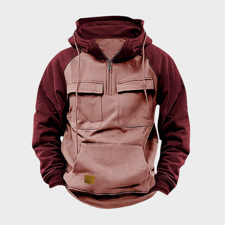 Kristian - Polo-zip mikina s kapucí