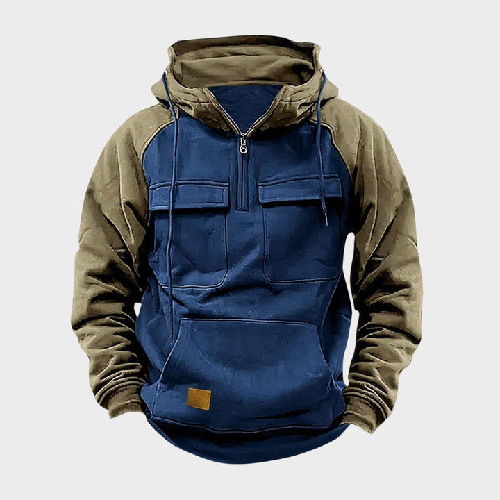 Kristian - Polo-zip mikina s kapucí