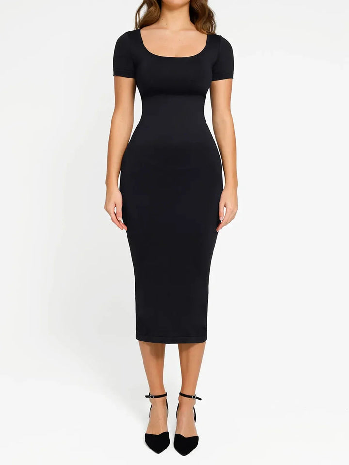 Shapewear Eco-Friendly Back Slit Midi Seamless Dress