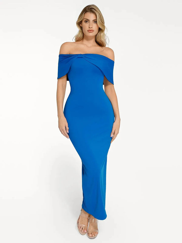 Shapewear Off-the-Shoulder Slim Column Maxi Dress