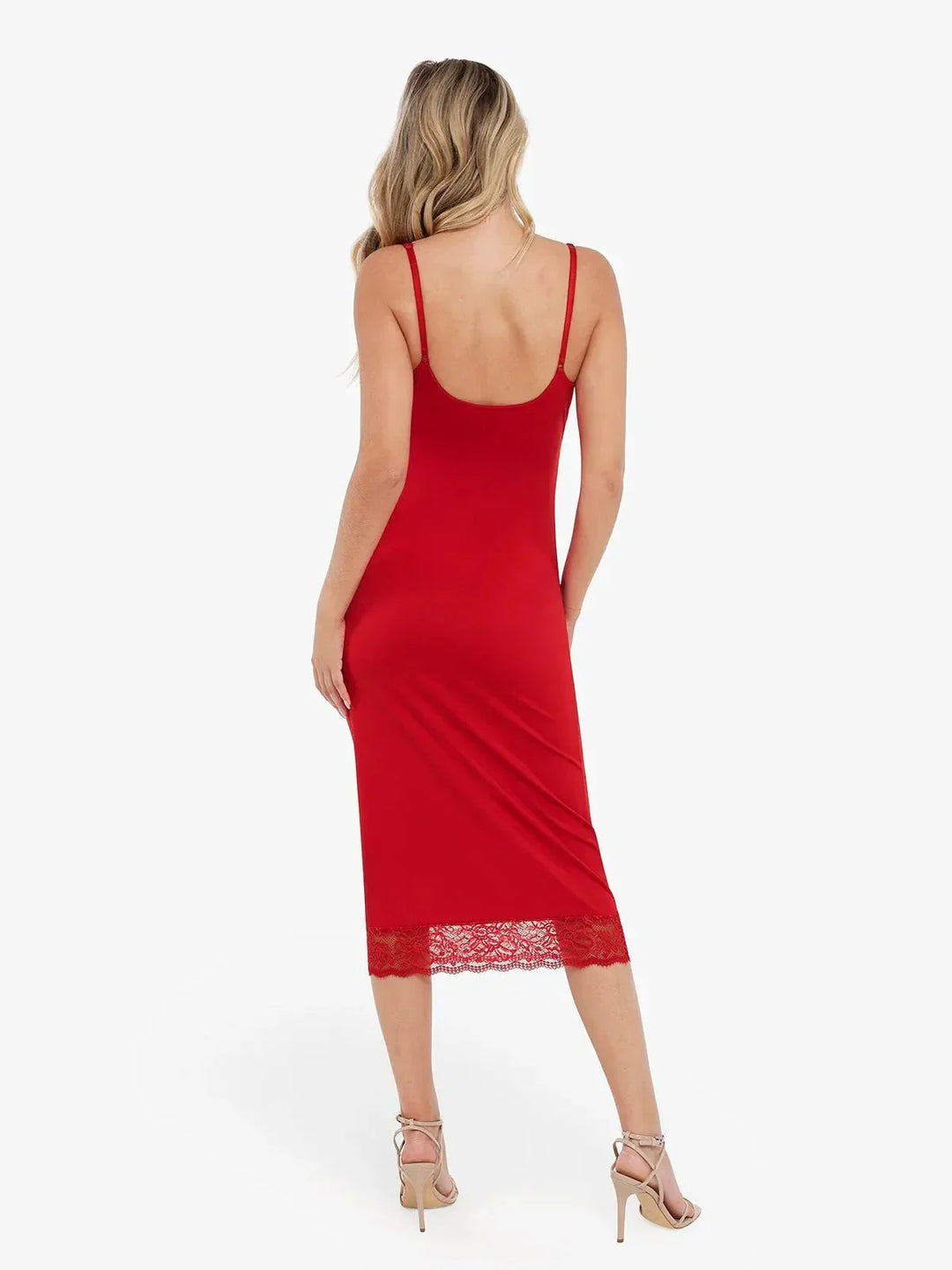 Shapewear Tummy Control Lace Inset Midi Dress