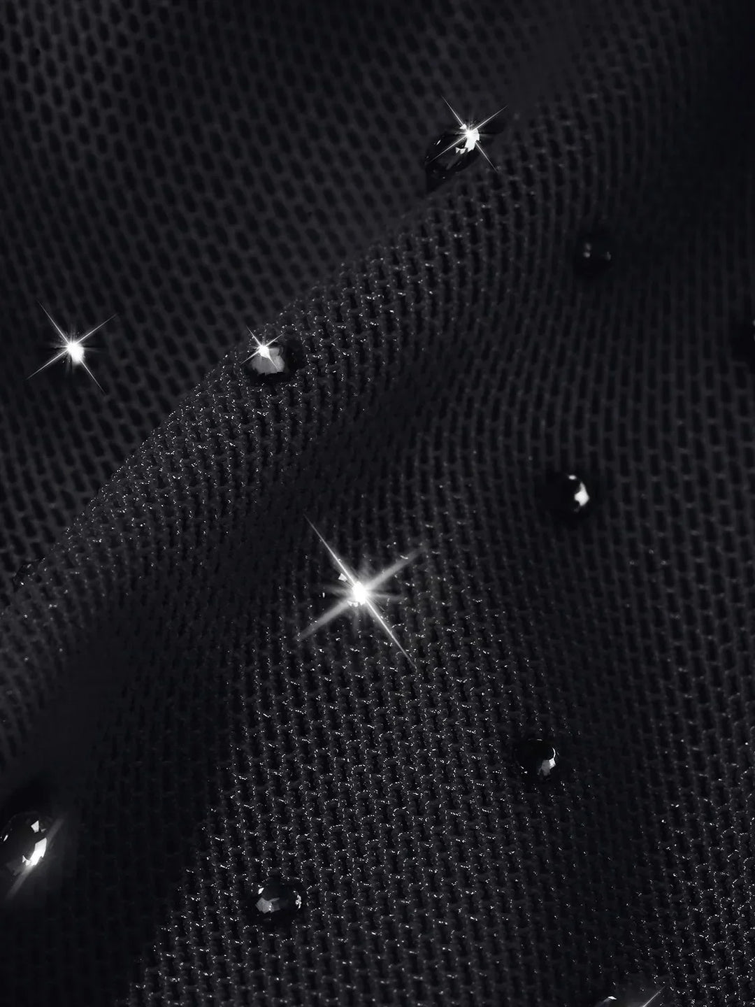 Shapewear Two-in-One Heat-Set Crystal Mesh Slim Midi Dress