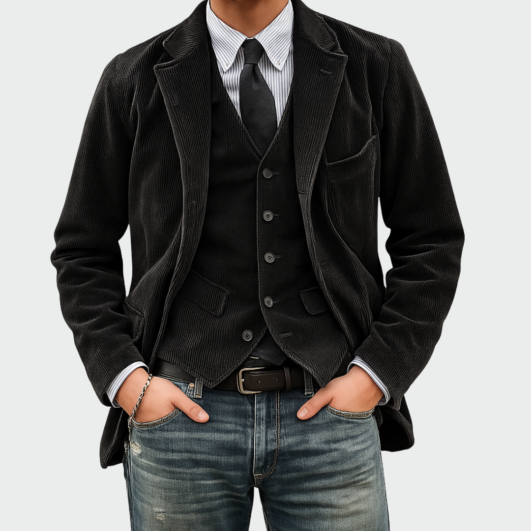 Tommy | 2-Piece Set: Blazer and Velvet Vest