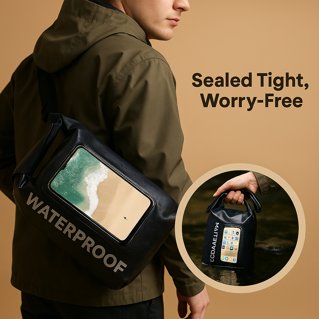 Waterproof floating phone bag with roll-top | River